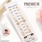 Zircon and pearl earring set
