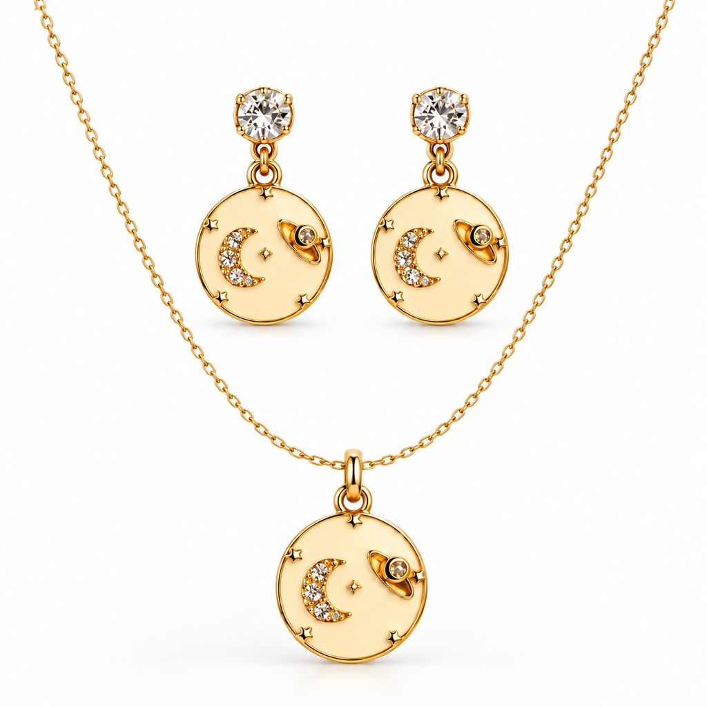 Dainty Crescent Moon Necklace | Silver Plated Korean Style Celestial Jewelry for Girls