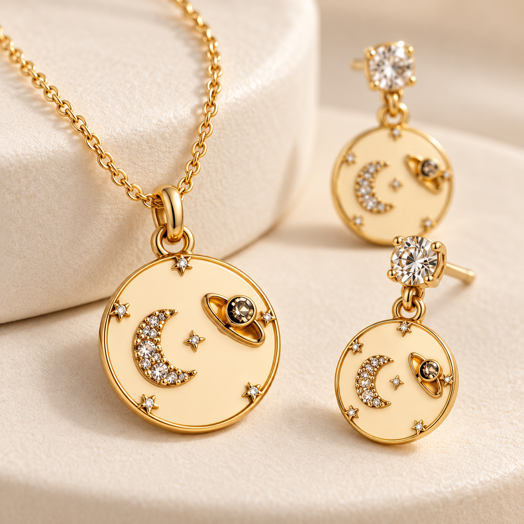 Dainty Crescent Moon Necklace | Silver Plated Korean Style Celestial Jewelry for Girls