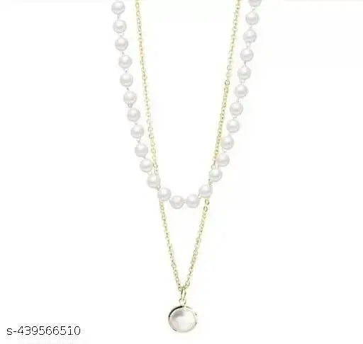 Pearl Dual-Chain Pendant Necklace