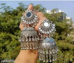 Oxidised Mirror Jhumkas – 2 Pairs