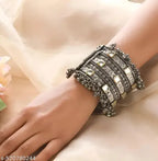 Oxidised Bangle & Earring Combo