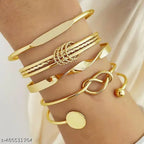 Twisted gold open bangle bracelet