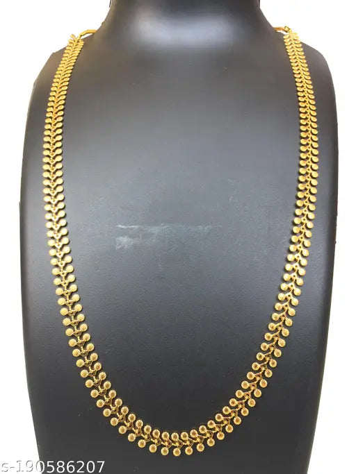 Gold-Plated Designer Long Necklace – 30 inch