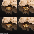 AD stone gold ring combo of 4