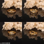 AD stone gold ring combo of 4