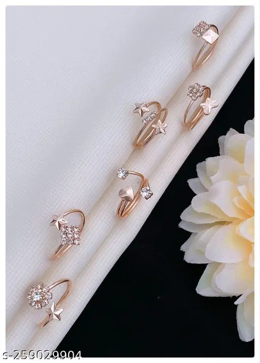 Rose gold ring set of 5