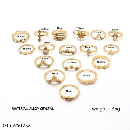 Floral AD Studded Gold Ring