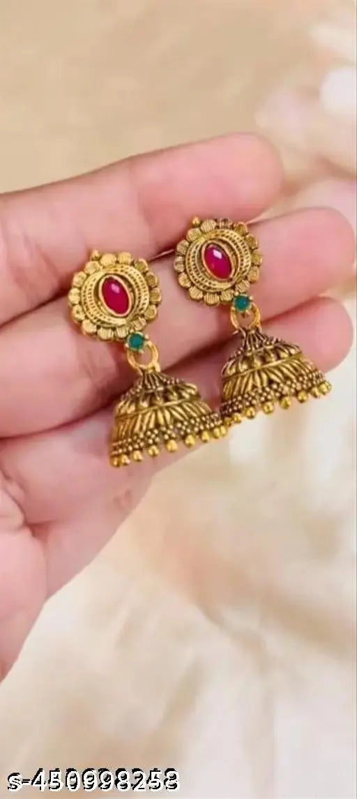 Oxidised Gold Jhumka Set – 6 Pairs
