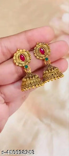 Oxidised Gold Jhumka Set – 6 Pairs
