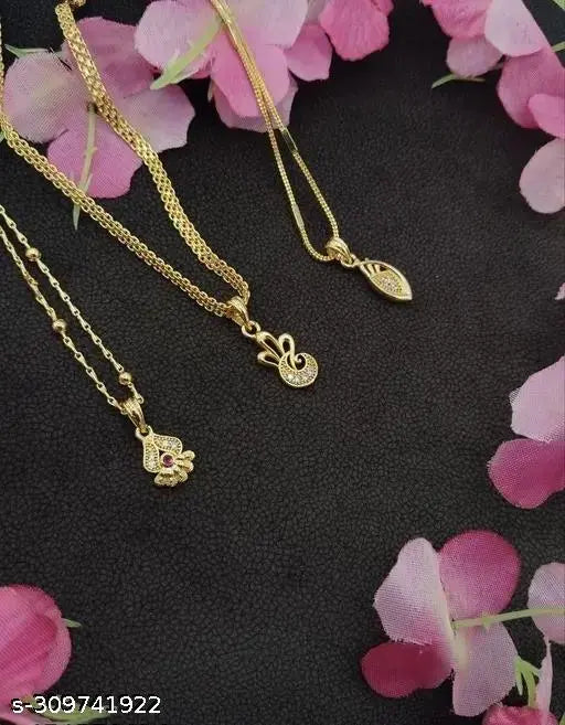 Trendy CZ Necklace Combo – Pack of 3