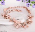 Rose gold crystal charm bracelet