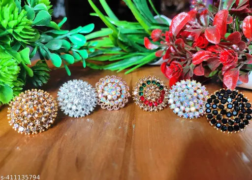 Multicolour AD Ring Combo – 6 Pieces